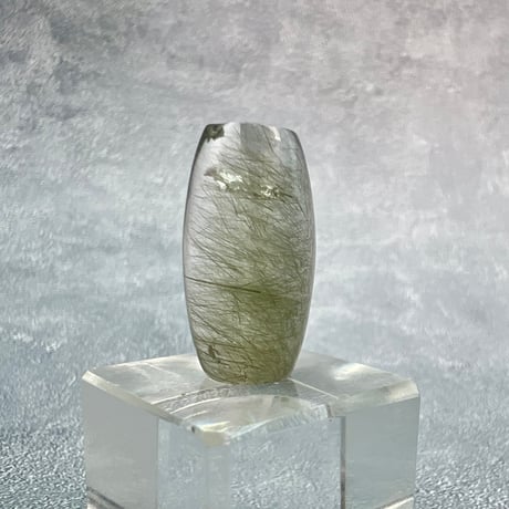 【ガネッシュヒマール産】アクチノライトイン天然ヒマラヤ水晶 樽型ビーズ⑤/Ganesh Himal Actinolite&Chlorite in Himalayan Quartz