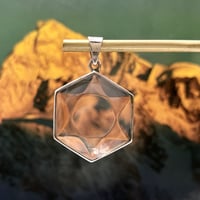 【ガネッシュヒマール産】天然ヒマラヤ水晶ヘキサゴン六芒星 S/Vペンダントトップ