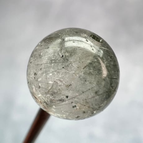 【ガネッシュヒマール産】アクチノライトイン天然ヒマラヤ水晶ビーズ⑭/Ganesh Himal Actinolite in Himalayan Quartz beads