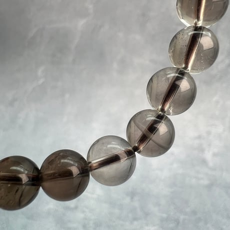 【ガウリシャンカール産】天然ヒマラヤスモーキークォーツ"ハート"デザインブレスレット①/GauriShankar Himalayan Smoky Quartz "Heart" Bracelet