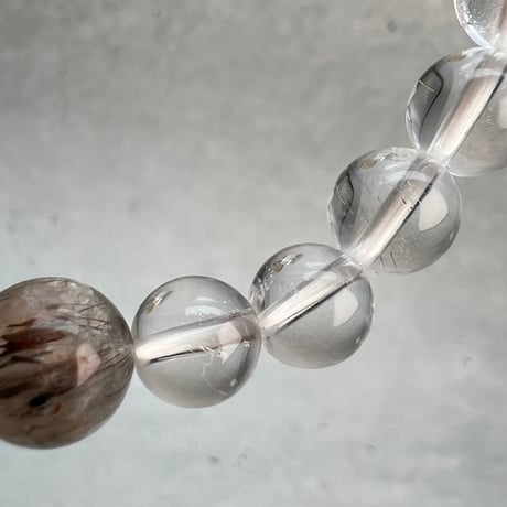 【ガネッシュヒマール産】天然ヒマラヤ水晶"ハート"デザインブレスレット/Ganesh Himal Himalayan Quartz "Heart"Design Bracelet