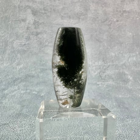 【ガネッシュヒマール産】アクチノライト&クローライトイン天然ヒマラヤ水晶 樽型ビーズ/Ganesh Himal Actinolite&Chlorite in Barrel Beads