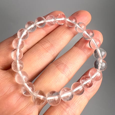 【ガネッシュヒマール産】天然ヒマラヤ水晶ブレスレット8mm内径15cm/Ganesh Himal Himalayan Quartz Bracelet