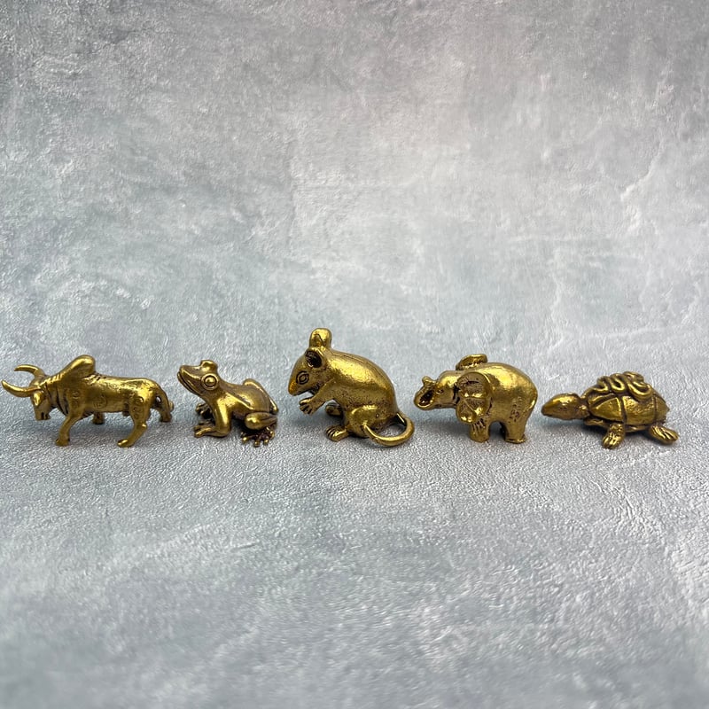 真鍮製ミニ置物B【縁起物】/Brass Mini Status 