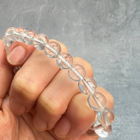 【ガネッシュヒマール産】天然ヒマラヤ水晶ブレスレット8mm内径15cm②/Ganesh Himal Himalayan Quartz Bracelet
