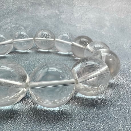 【カイラス産】"手磨き"天然ヒマラヤ水晶 ブレスレット16mm内径16cm/Kailash Himalayan Quartz Bracelet