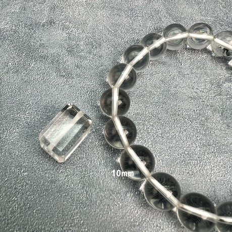 【ガネッシュヒマール産】天然ヒマラヤ水晶"手磨き加工"スクエアビーズ⑤/Ganesh Himal  Himalayan Quartz Square Beads