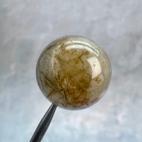 【ガネッシュヒマール産】アクチノライトイン天然ヒマラヤ水晶ビーズ①/Ganesh Himal Actinolite in Himalayan Quartz beads