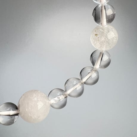 【デザインブレスレット】"手磨き加工"カイラス産天然ヒマラヤ水晶/Kailash Himalayan Quartz Design Bracelet