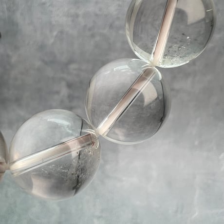 【カイラス産】"手磨き"天然ヒマラヤ水晶ブレスレット16mm内径15cm弱/Kailash Himalayan Quartz Bracelet