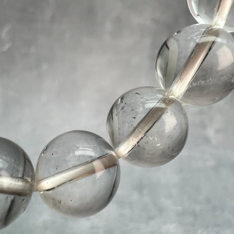 【カイラス産】"手磨き加工"天然ヒマラヤ水晶ブレスレット①10mm内径15cm /Kailash Himalayan Quartz Bracelet