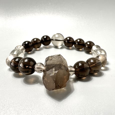 ガウリシャンカール産天然ヒマラヤスモーキークォーツ デザインブレスレット④ Gaurishankar SmokyQuartz Design Bracelet
