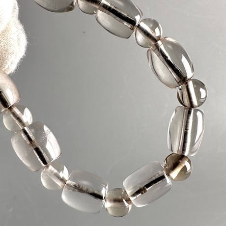 ガウリシャンカール産"手磨き加工"天然ヒマラヤスモーキークォーツ デザインブレスレット Gaurishankar SmokyQuartz Design Bracelet