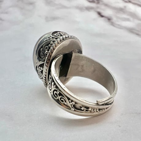 【ガネッシュヒマール産】クローライトイン天然ヒマラヤ水晶S/V925リング/Ganesh Himal Chlorite in Himalayan Quartz S/V925 Ring