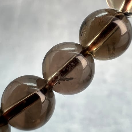 ハイクオリティ【ガウリシャンカール産】天然ヒマラヤスモーキークォーツブレスレット(8mm内径16cm)/Gaurishankar Himalayan Smoky Quartz Bracelet
