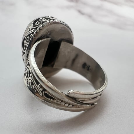 【ガネッシュヒマール産】クローライトイン天然ヒマラヤ水晶S/V925リング/Ganesh Himal Chlorite in Himalayan Quartz S/V925 Ring