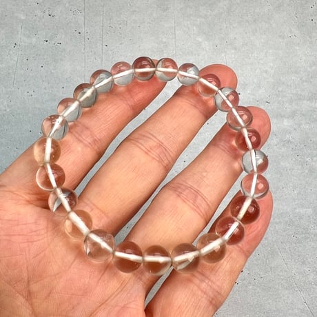 【ガウリシャンカール産】"手磨き加工"天然ヒマラヤスモーキークォーツブレスレット(8mm内径17cm)②/Gaurishankar Himalayan Smoky Quartz Bracelet