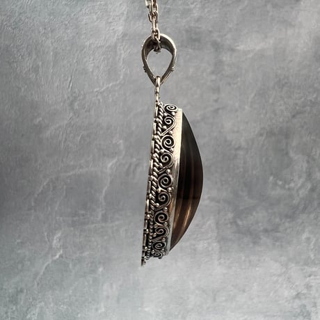 【ガウリシャンカール産】天然ヒマラヤスモーキークォーツ シルバー925ペンダントトップ/GauriShankar Smoky Quartz Silver925 Pendant Top