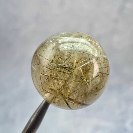 【ガネッシュヒマール産】アクチノライトイン天然ヒマラヤ水晶ビーズ⑧/Ganesh Himal Actinolite in Himalayan Quartz beads