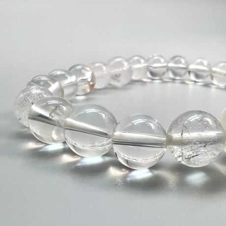 【カイラス産】"手磨き"天然ヒマラヤ水晶デザインブレスレット/Kailash Himalayan Quartz Design Bracelet