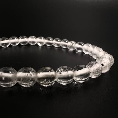 【アンナプルナ産】"手磨き加工"天然ヒマラヤ水晶ブレスレット6mm内径16.5cm/Annapurna Himalayan Quartz  Bracelet