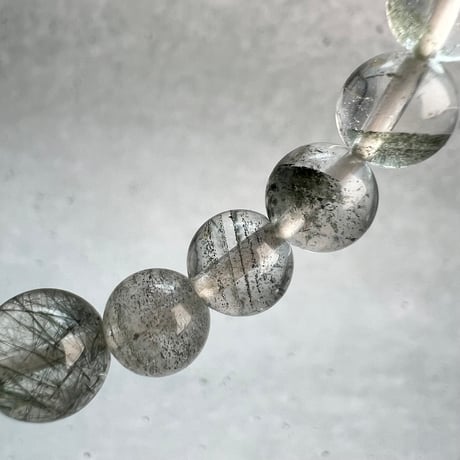 【ガネッシュヒマール産】アクチノライトイン天然ヒマラヤ水晶デザインブレスレット/Ganesh Himal Actinolite in Himalayan Quartz Design Bracelet