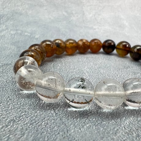 【デザインブレスレット】ネパール産ヒマラヤドラバイト&ハニートルマリン×ガネッシュヒマール/Nepal Himalayan dravite tourmaline×Ganesh Bracelet
