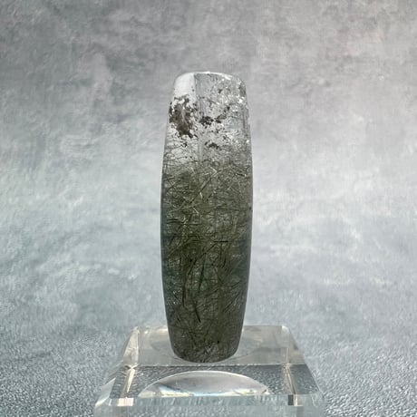 【ガネッシュヒマール産】アクチノライトイン天然ヒマラヤ水晶 樽型ビーズ⑪/Ganesh Himal Actinolite in Himalayan Quartz barrel beads