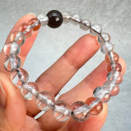【ガウリシャンカール産】天然ヒマラヤスモーキークォーツ デザインブレスレット/Gaurishankar Smoky Quartz Design Bracelet