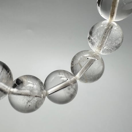 【カイラス産】"手磨き加工"天然ヒマラヤ水晶ブレスレット(10mm内径15cm)①/Kailash Himalayan Quartz Bracelet
