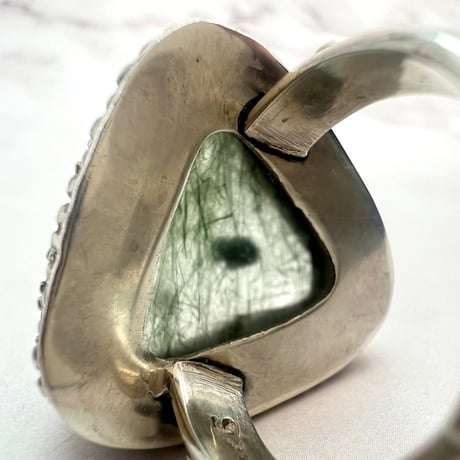 【ガネッシュヒマール産】アクチノライト&クローライトイン天然ヒマラヤ水晶S/V925リング/Ganesh Himal Actinorite&Chlorite S/V Ring
