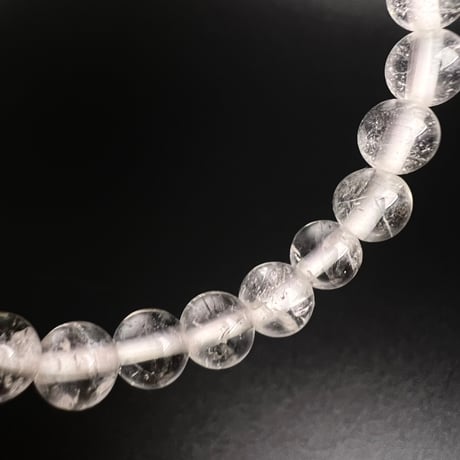 【アンナプルナ産】"手磨き加工"天然ヒマラヤ水晶ブレスレット6mm内径16cm/Annapurna Himalayan Quartz  Bracelet