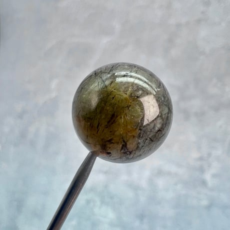 【ガネッシュヒマール産】アクチノライトイン天然ヒマラヤ水晶ビーズ③/Ganesh Himal Actinolite in Himalayan Quartz beads