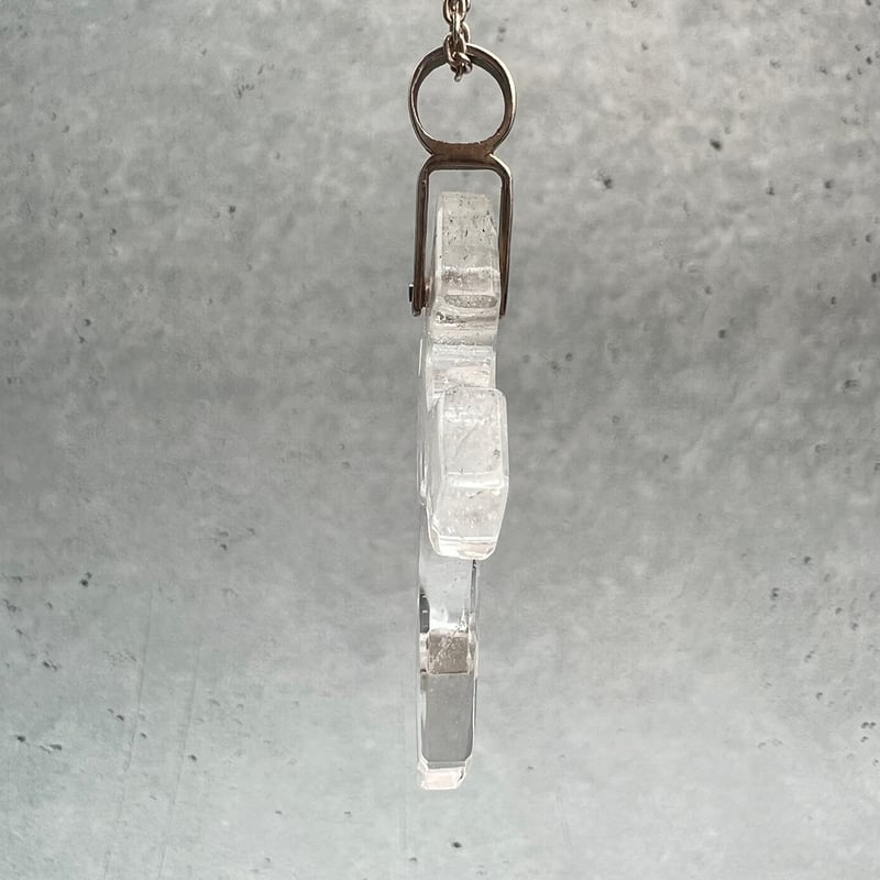 ガネッシュヒマール産】天然ヒマラヤ水晶クロスペンダントトップ⑦