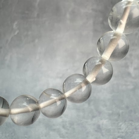 【ガネッシュヒマール産】"手磨き"天然ヒマラヤ水晶ブレスレット8mm内径17cm/Ganesh Himal Himalayan Quartz Bracelet