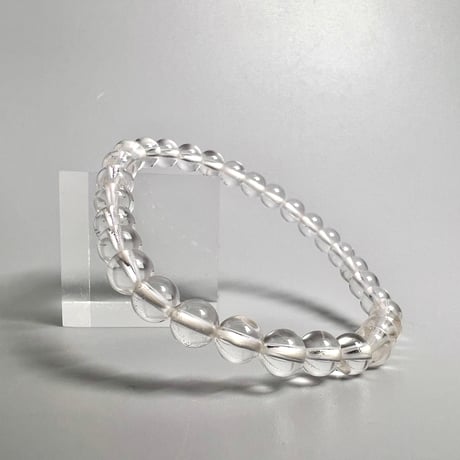 【ハイクオリティー】ガネッシュヒマール産天然ヒマラヤ水晶ブレスレット6mm内径16cm/High Quality Ganesh Himal Himalayan Quartz Bracelet