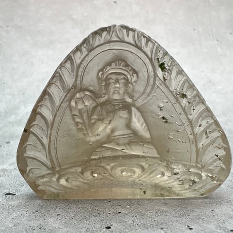 【ガウリシャンカール産】天然ヒマラヤレモンスモーキークォーツ "ホワイトターラ"仏像/Gaurishankar Himalayan Lemon Smoky "Green Tara"Statue