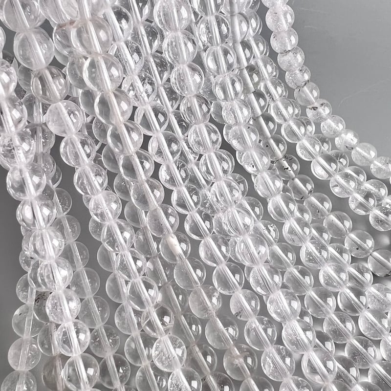 ガネッシュヒマール産天然ヒマラヤ水晶ビーズ8mm連材(一連/半連