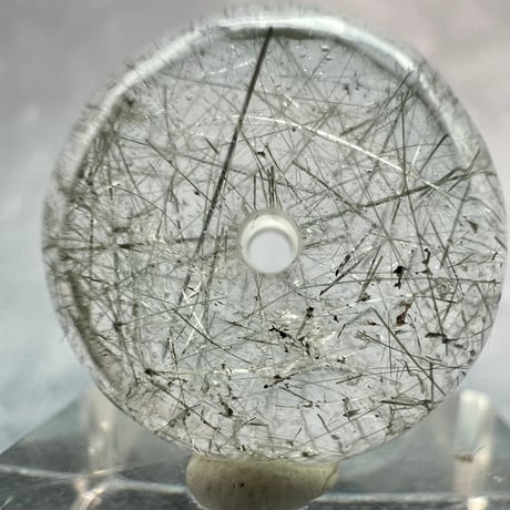 【ガネッシュヒマール産】アクチノライトイン天然ヒマラヤ水晶 タイヤ型ビーズ③/Ganesh Himal Actinolite in Himalayan Quartz Tire beads