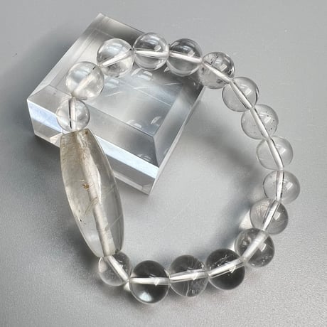 【ガネッシュヒマール産】"手磨き加工"ヒマラヤ水晶 デザインブレスレット/GaneshHimal Design Bracelet
