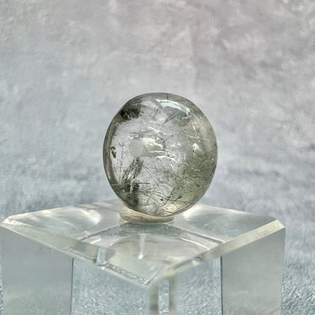 【ガネッシュヒマール産】アクチノライトイン天然ヒマラヤ水晶 タイヤ型ビーズ⑥/Ganesh Himal Actinolite in Himalayan Quartz Tire beads