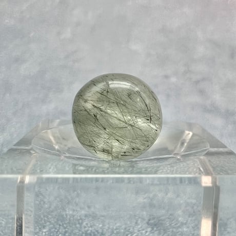 【ガネッシュヒマール産】アクチノライトイン天然ヒマラヤ水晶ビーズ⑮/Ganesh Himal Actinolite in Himalayan Quartz beads