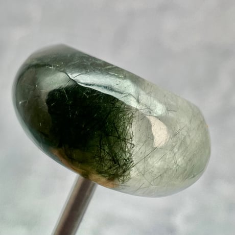 【ガネッシュヒマール産】アクチノライトイン天然ヒマラヤ水晶 タイヤ型ビーズ②/Ganesh Himal Actinolite in Himalayan Quartz Tire beads
