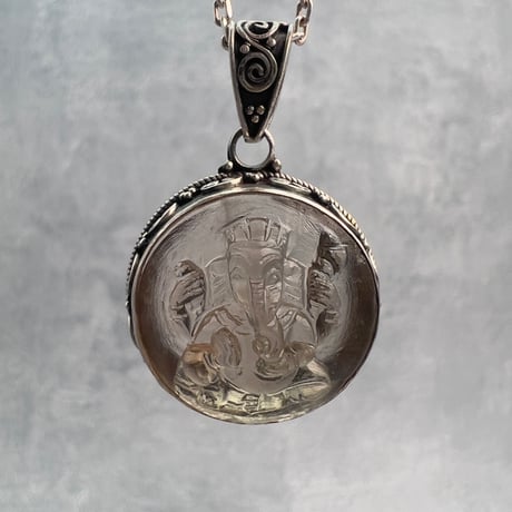 【ガウリシャンカール産】天然ヒマラヤスモーキークォーツ"ガネーシャ様"ペンダントトップ①/Gaurishankar Himalayan Smoky Quartz "Ganesha" pendant