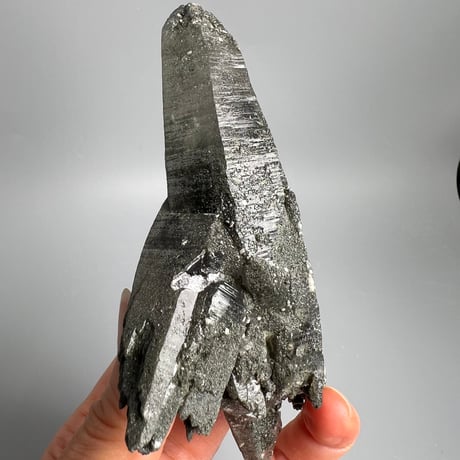 大特価【ガネッシュヒマール産】クローライトイン天然ヒマラヤ水晶/Ganesh Himal Chlorite in Himalayan Quartz