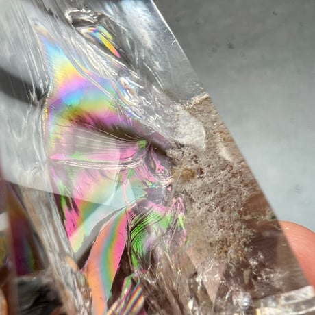 【ガネッシュヒマール産】レインボー入り天然ヒマラヤ水晶ポリッシュポイント/Ganesh Himal Rainbow In Himalayan Quartz Polish Point