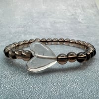 【ガウリシャンカール産】天然ヒマラヤスモーキークォーツ"ハート"デザインブレスレット/GauriShankar Himalayan Smoky Quartz "Heart"Bracelet