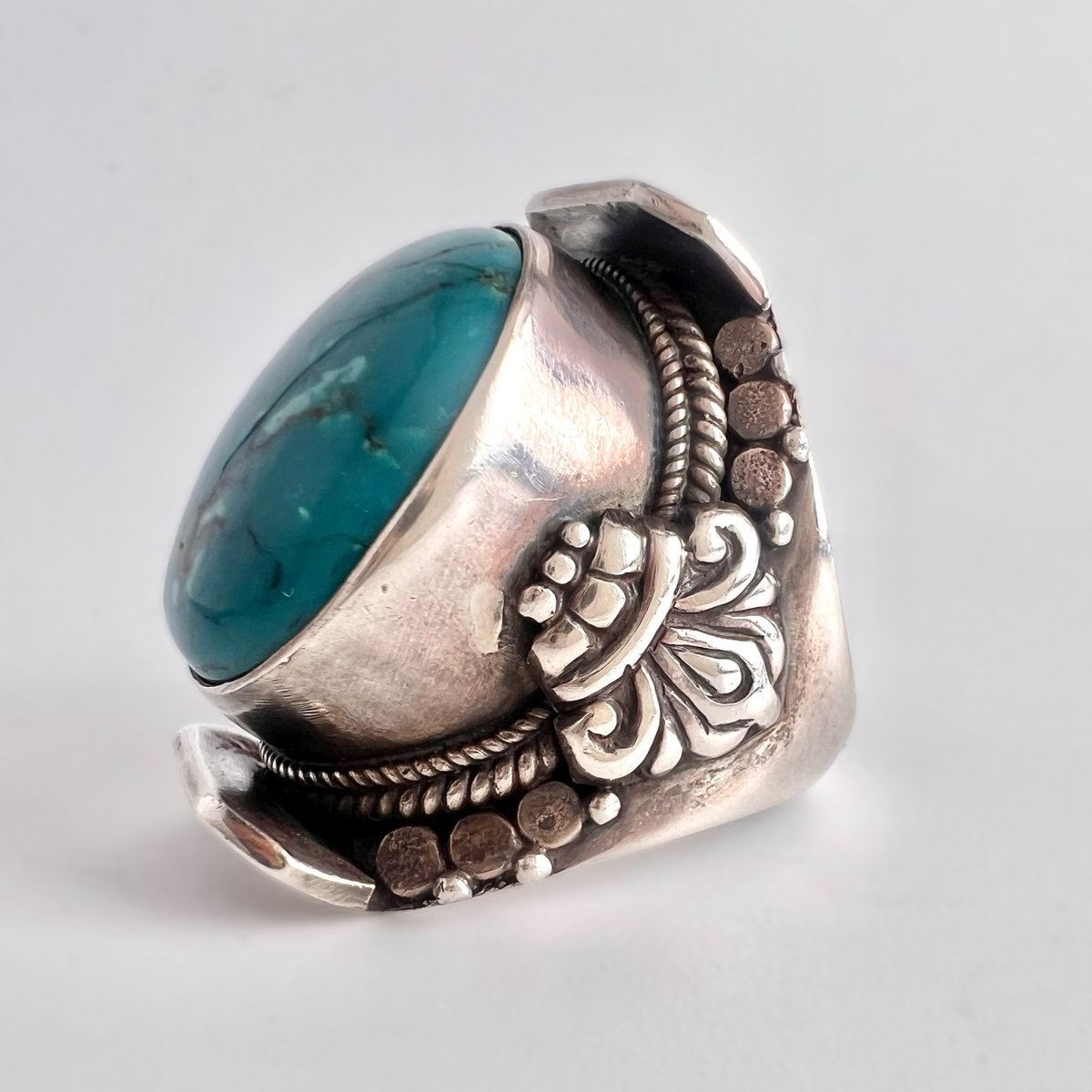 天然チベット産ターコイズSV925リング/Tibetan Turquoise 天然チベット産ターコイズSV925リング/Tibetan Turquoise