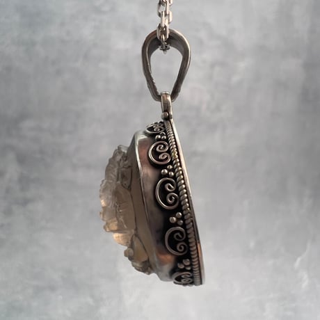 【ガウリシャンカール産】天然ヒマラヤスモーキークォーツ"ガネーシャ様"ペンダントトップ①/Gaurishankar Himalayan Smoky Quartz "Ganesha" pendant