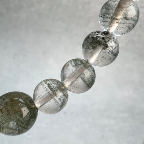 【ガネッシュヒマール産】アクチノライトイン天然ヒマラヤ水晶デザインブレスレット/Ganesh Himal Actinolite in Himalayan Quartz Design Bracelet